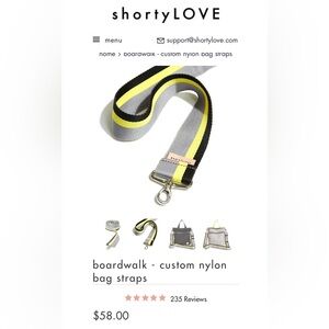 shortyLOVE Boardwalk Strap - NWT - grey/yellow/black